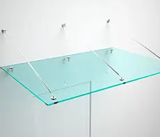 Стеклянные козырьки и навесы — производство и установка в Минске